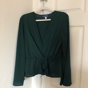 Emerald Plunging Peplum